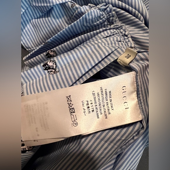 Gucci Blue Striped Rabbit Print Dress - Picture 6 of 6